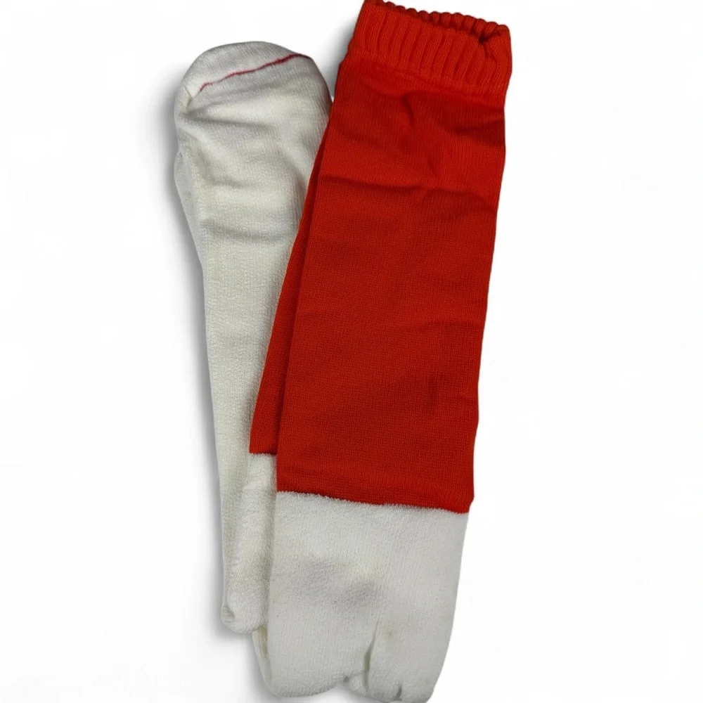 Tck‎ White Orange Linebacker Football Socks One Size Fits Most 1 Pair